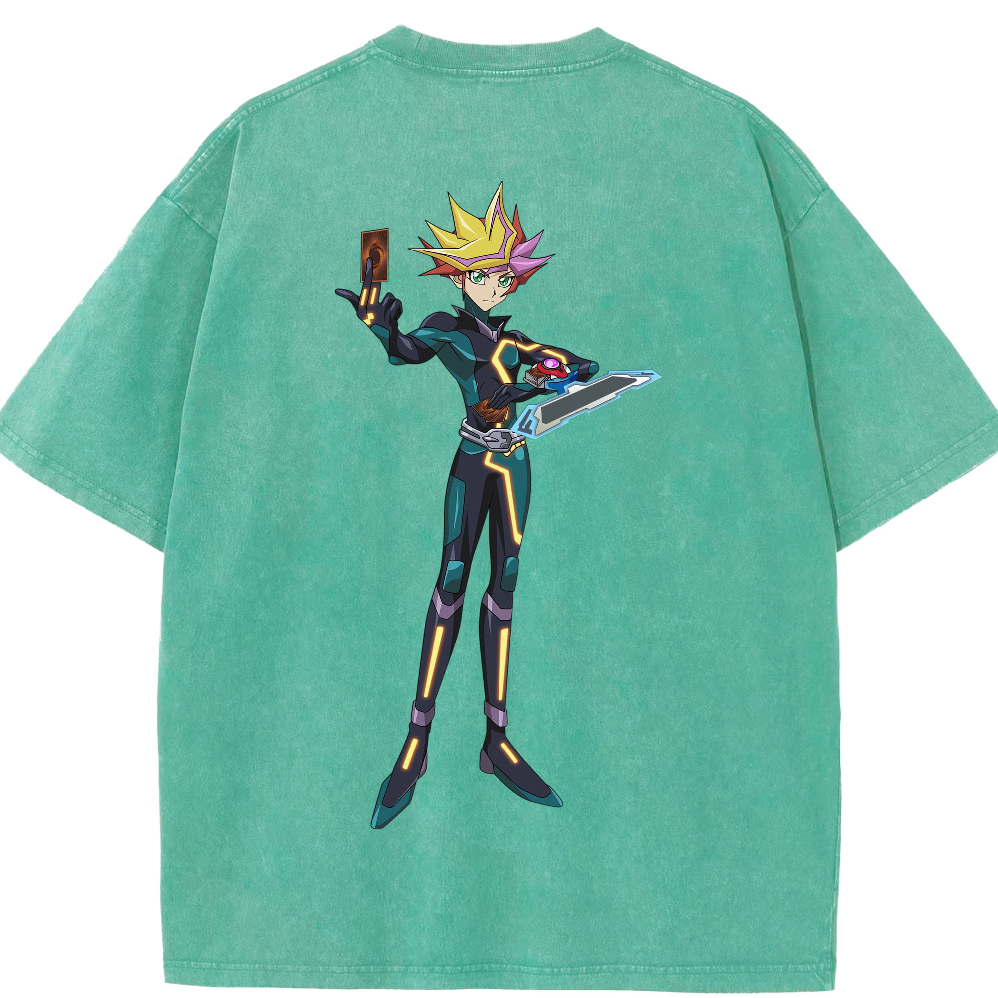 （画像用） 遊☆戯☆王 Yu-Gi-Oh! 綿100% ヴィンテージ風 半袖Tシャツ（背面プリント）